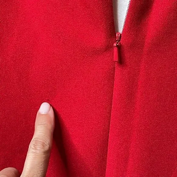 Black Halo Eve by Laurel Berman Red Ruffled Ponte Gown | Size 12 - Picture 9 of 9